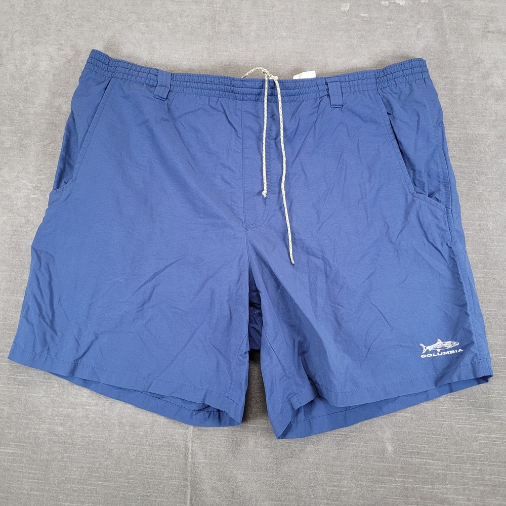 Columbia Mens Size M Blue Fishing Packable Shorts Performance Gear